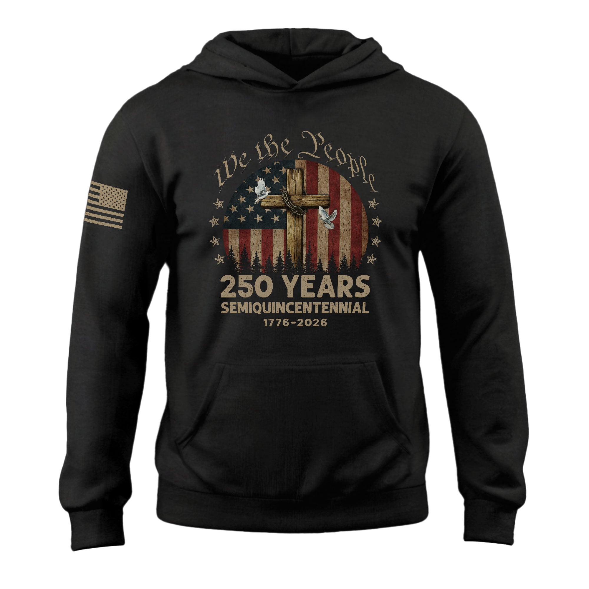 1776–2026 Patriotic Christian Hoodie USA 250 Year Freedom Celebration