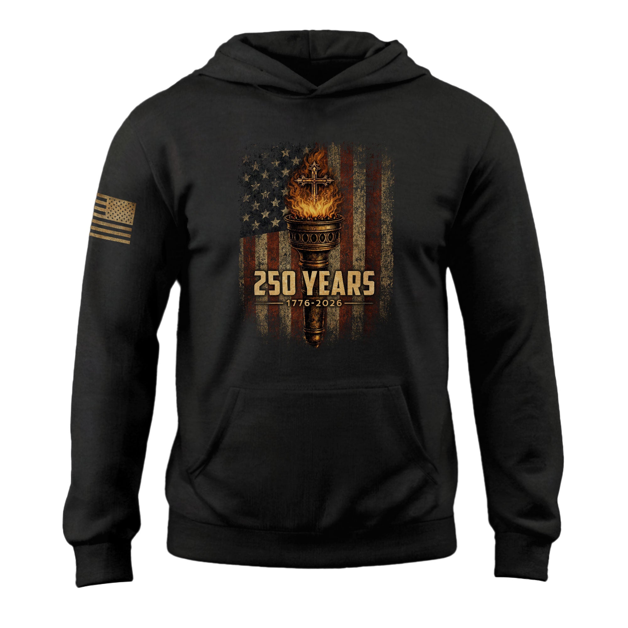 American Faith Patriot Hoodie USA Semiquincentennial 250 Years 1776–2026