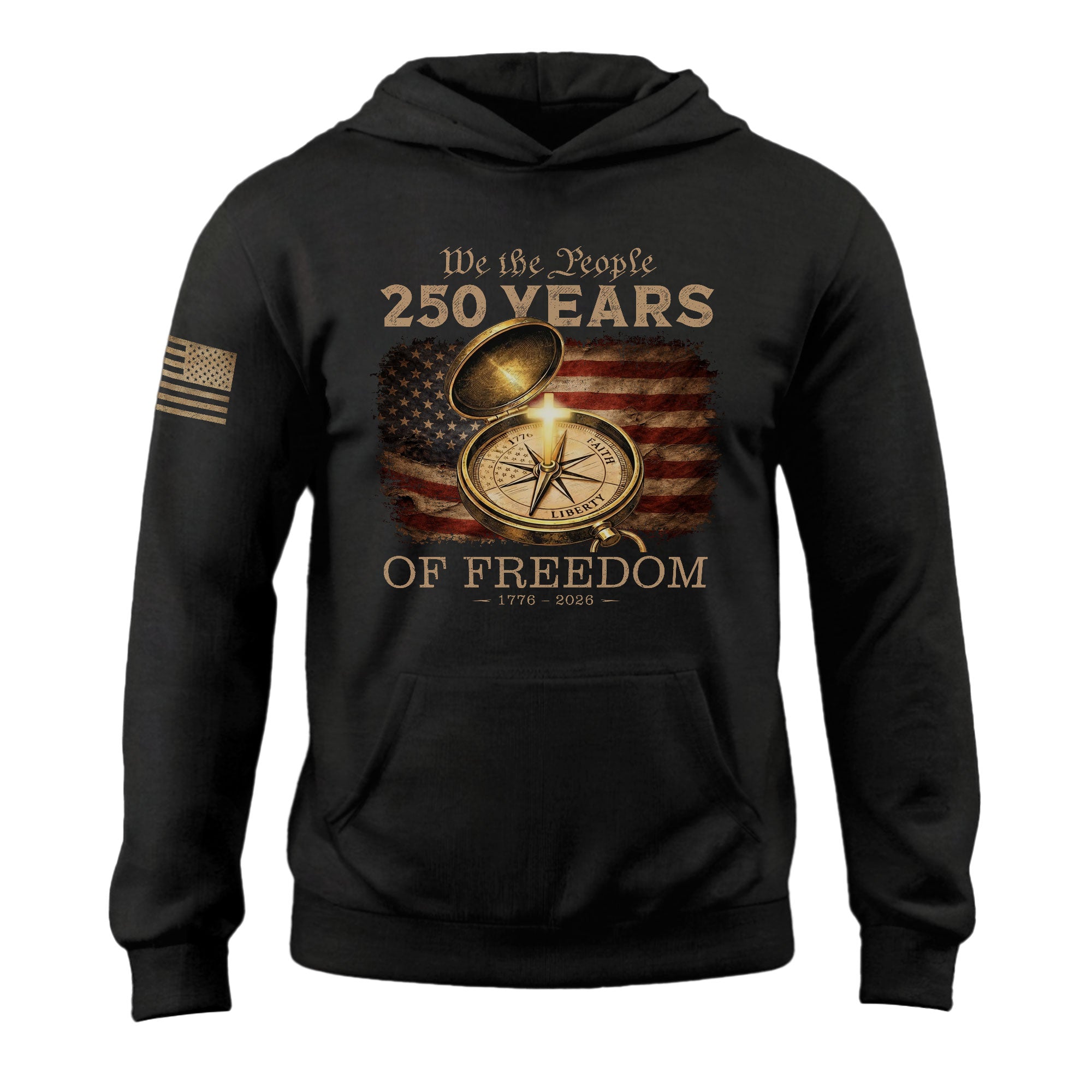 American Christian Faith Hoodie 1776–2026 USA 250th Anniversary Patriotic Gift