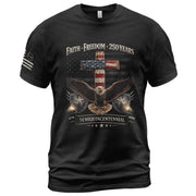 America 250 Years Shirt - Faith and Freedom Eagle Cross Semiquincentennial Christian Shirts