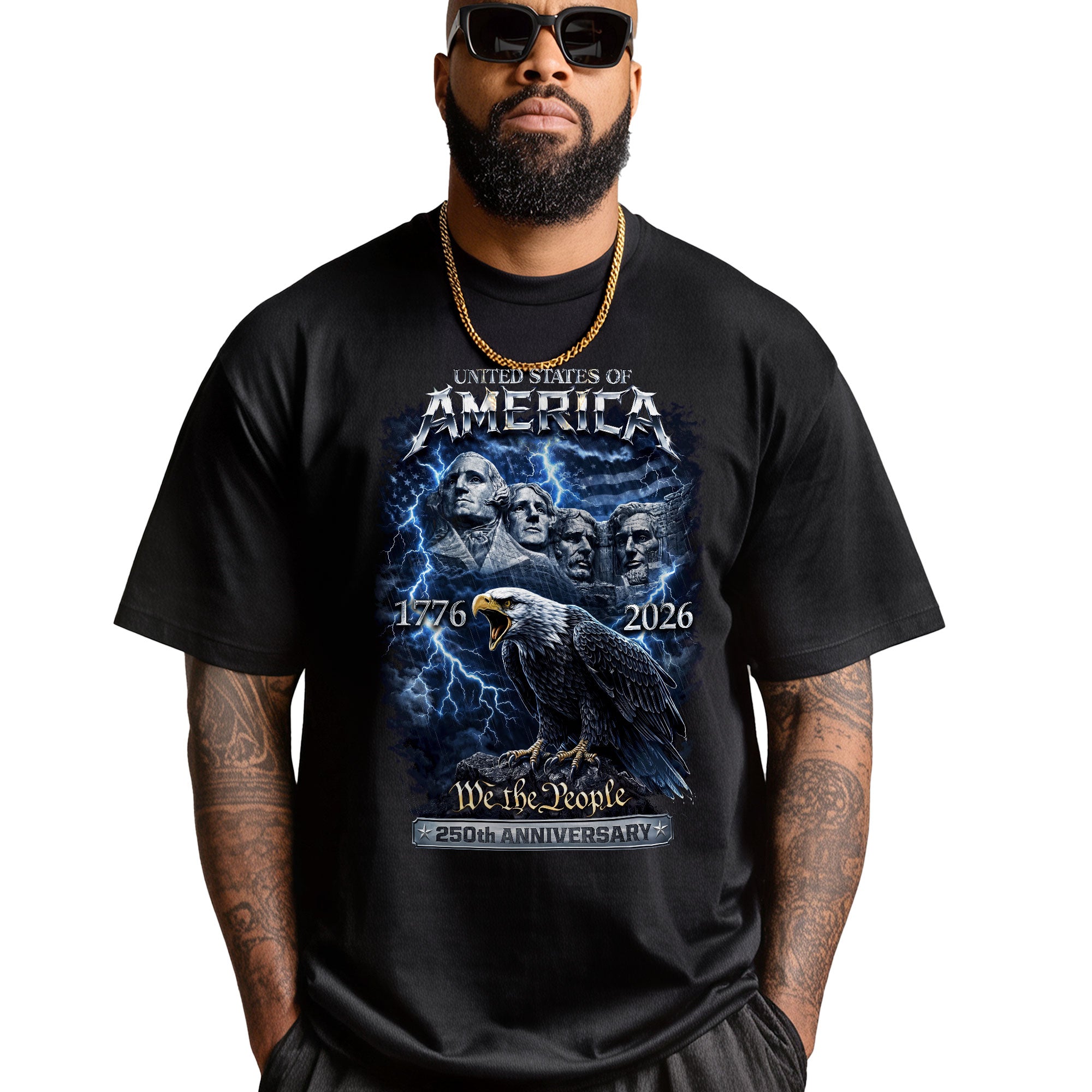 America 1776–2026 – 250th Anniversary We The People Lightning Eagle Tee