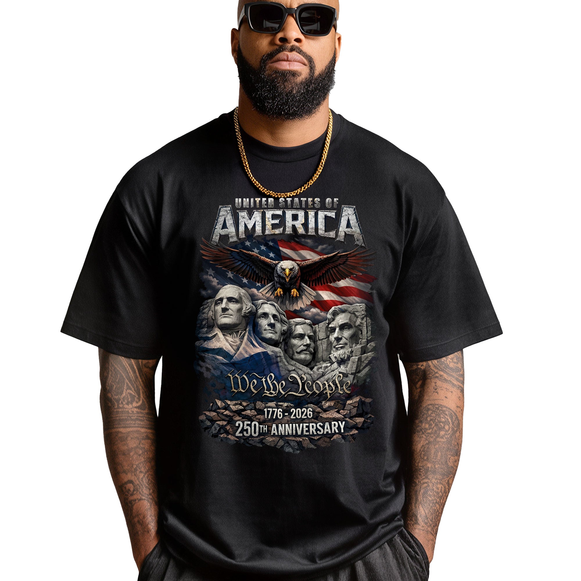 United States of America 1776–2026 – 250th Anniversary Founders & Eagle Graphic Tee