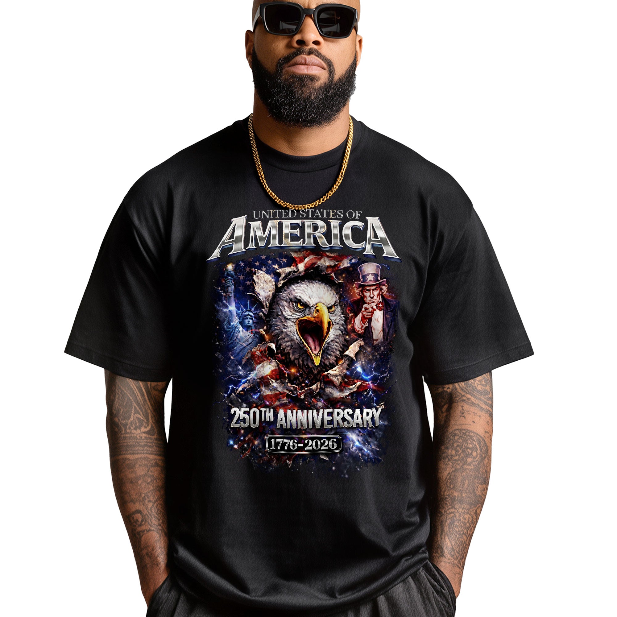 United States of 250 Years America Anniversary1776–2026 – Patriotic Tribute Graphic Tee