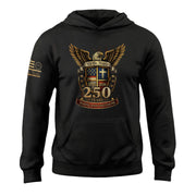 America 250th Anniversary 1776-2026 Semiquincentennial Hoodie – Patriotic Faith and Freedom Cross Shield Flag Men’s Hoodie