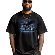 1776–2026 Semiquincentennial Bootleg Eagle Tee – Storm Flag Graphic 250 Years of America