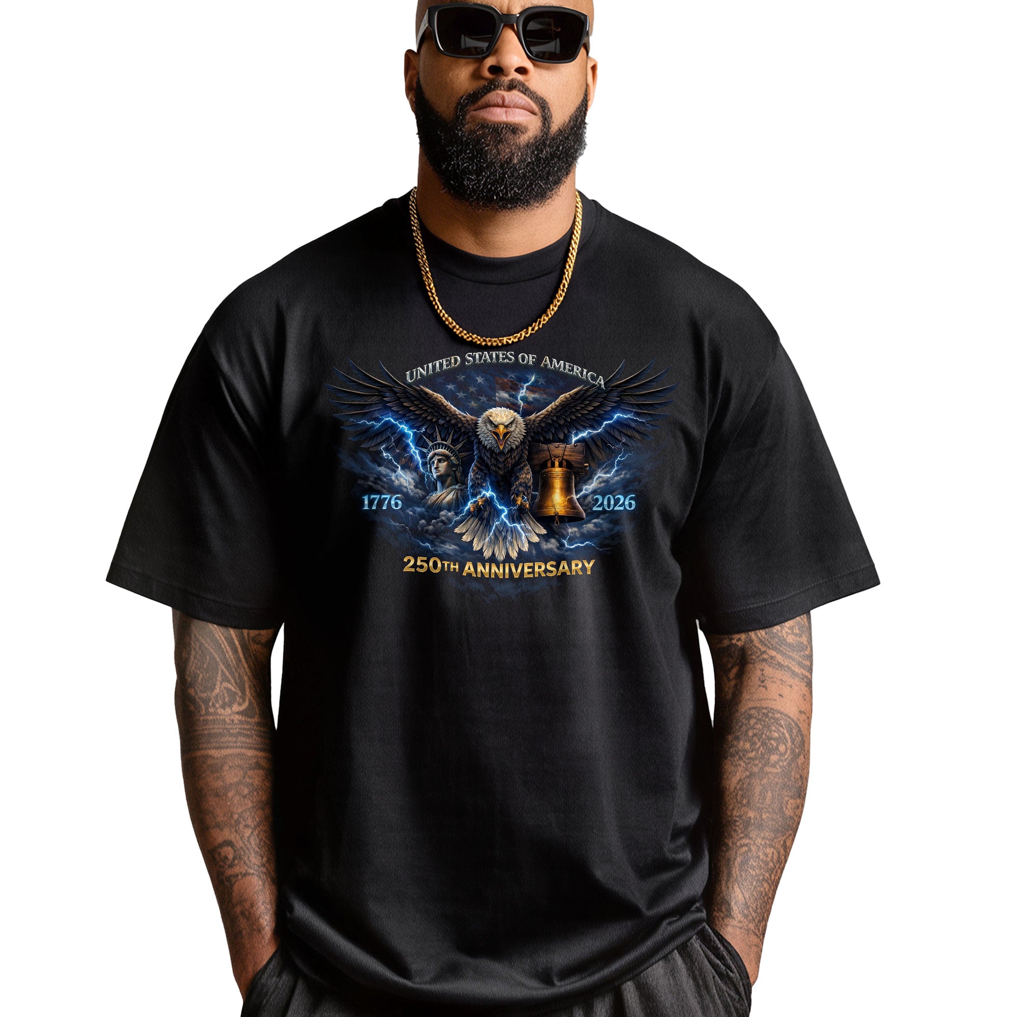 Vintage USA July 4th Independence Day 250th Anniversary Shirt - Bootleg 90s Eagle Graphic Patriotic Streetwear Tee