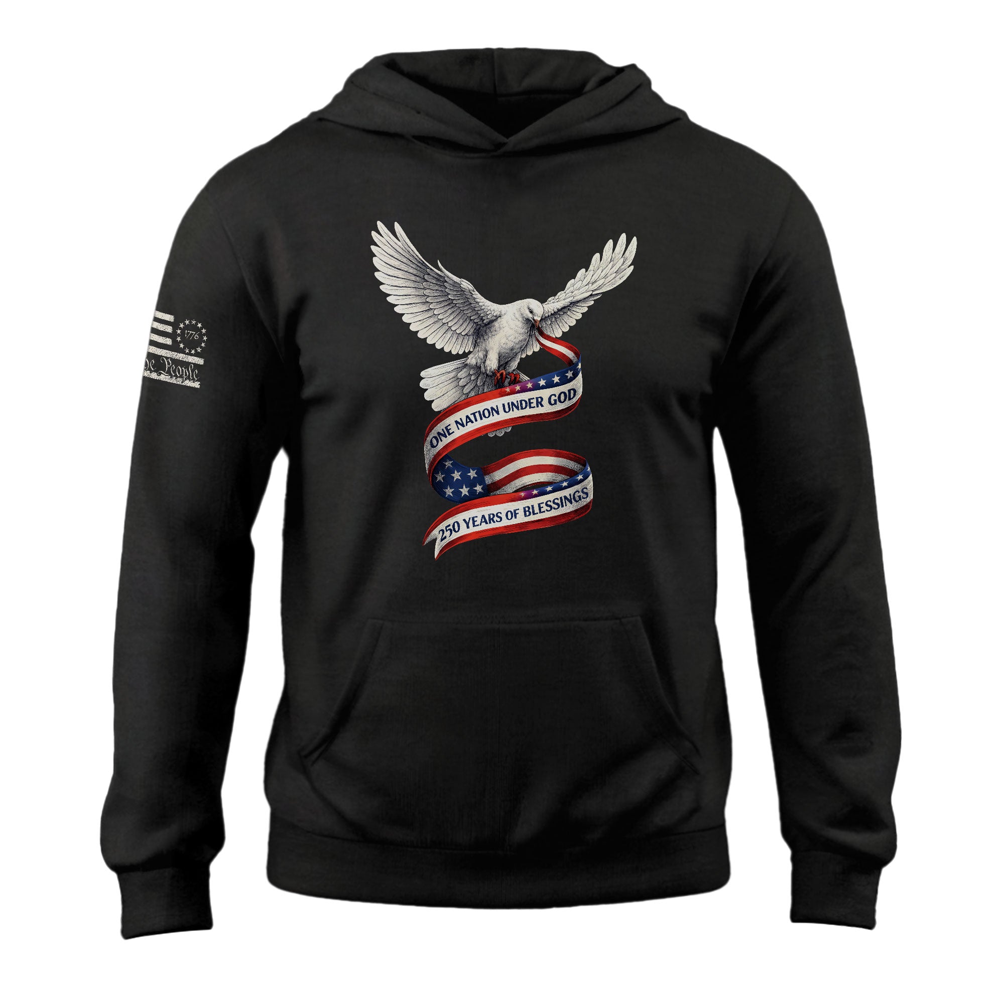 USA 250th Anniversary 1776-2026 Semiquincentennial Hoodie – One Nation Under God 250 Years of Blessings Dove Christian Apparel