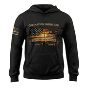 America 250th Anniversary 1776-2026 Semiquincentennial Hoodie – USA Map Christian Cross Flag One Nation Under God We The People Hoodie