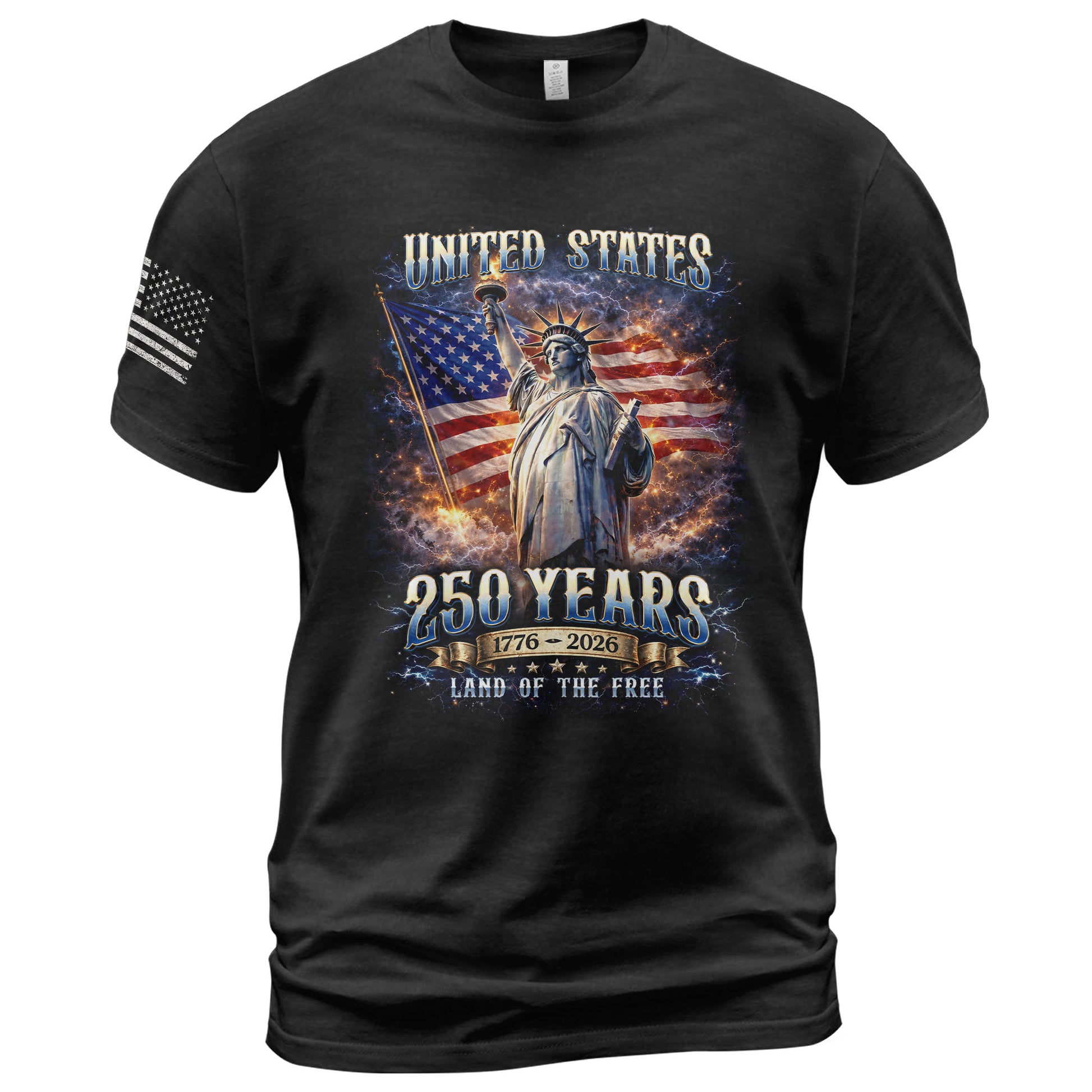 Statue of Liberty 250th Anniversary Bootleg Shirt - 1776-2026 USA 250 Years Tee, Retro Patriotic Lightning Graphic Apparel - Rust Field Wear