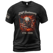 Vintage America 250th Anniversary Bootleg T-Shirt - 1776-2026 Fire Eagle Streetwear Tee, Semiquincentennial Lightning Graphic Shirt