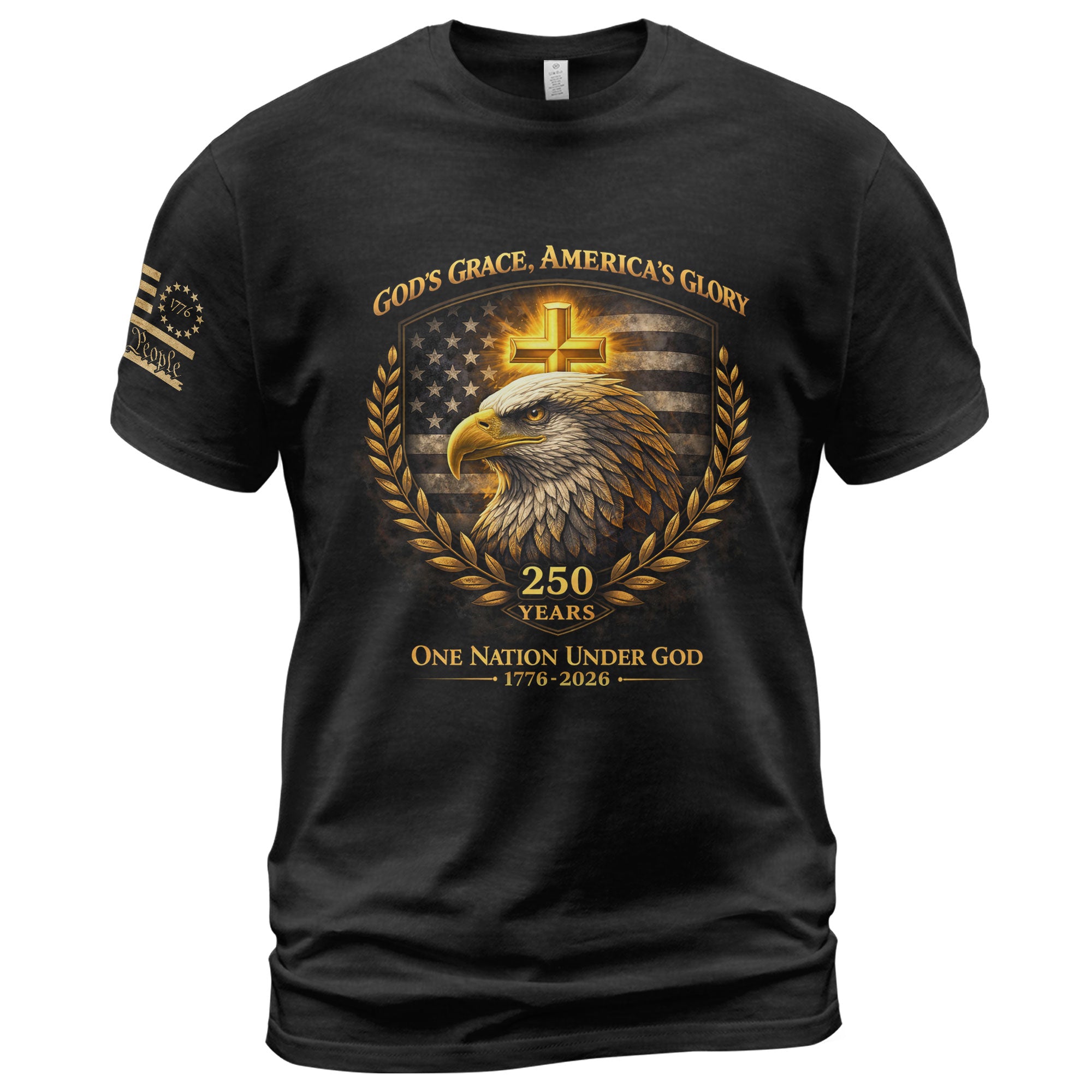 USA 250th Anniversary 1776-2026 Eagle Shirt – One Nation Under God 250 Years Christian Patriotic Heritage Tee