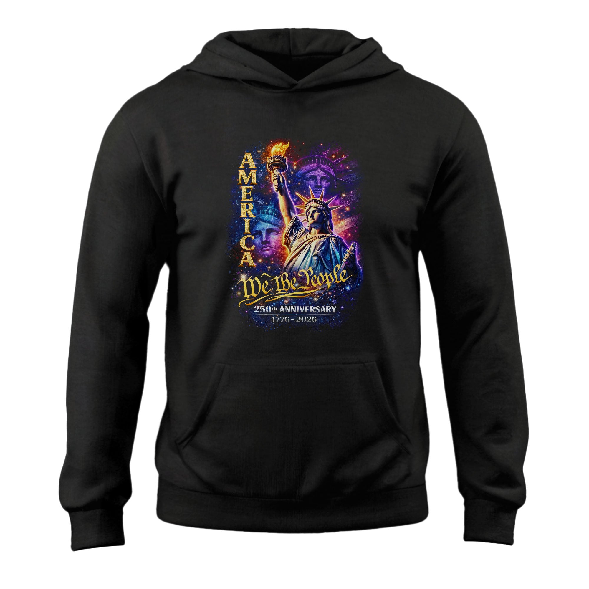 Vintage Bootleg America 250th Anniversary Hoodie - Semiquincentennial 1776-2026 We The People Graphic Hoodie, Retro Patriotic Apparel