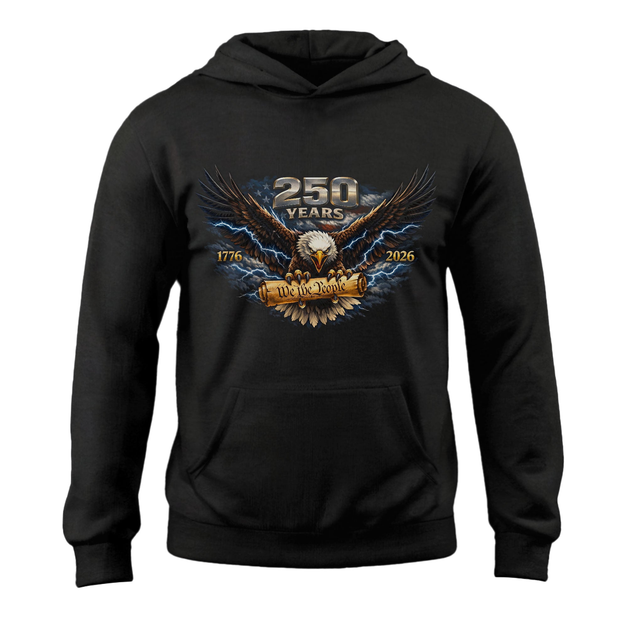 Semiquincentennial 1776–2026 Patriotic Hoodie – 250 Years We The People Eagle Graphic