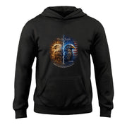 1776-2026 250 Years America Anniversary Hoodie - Vintage Bootleg We The People Hoodie, Fire & Ice Symmetrical Eagle Graphic