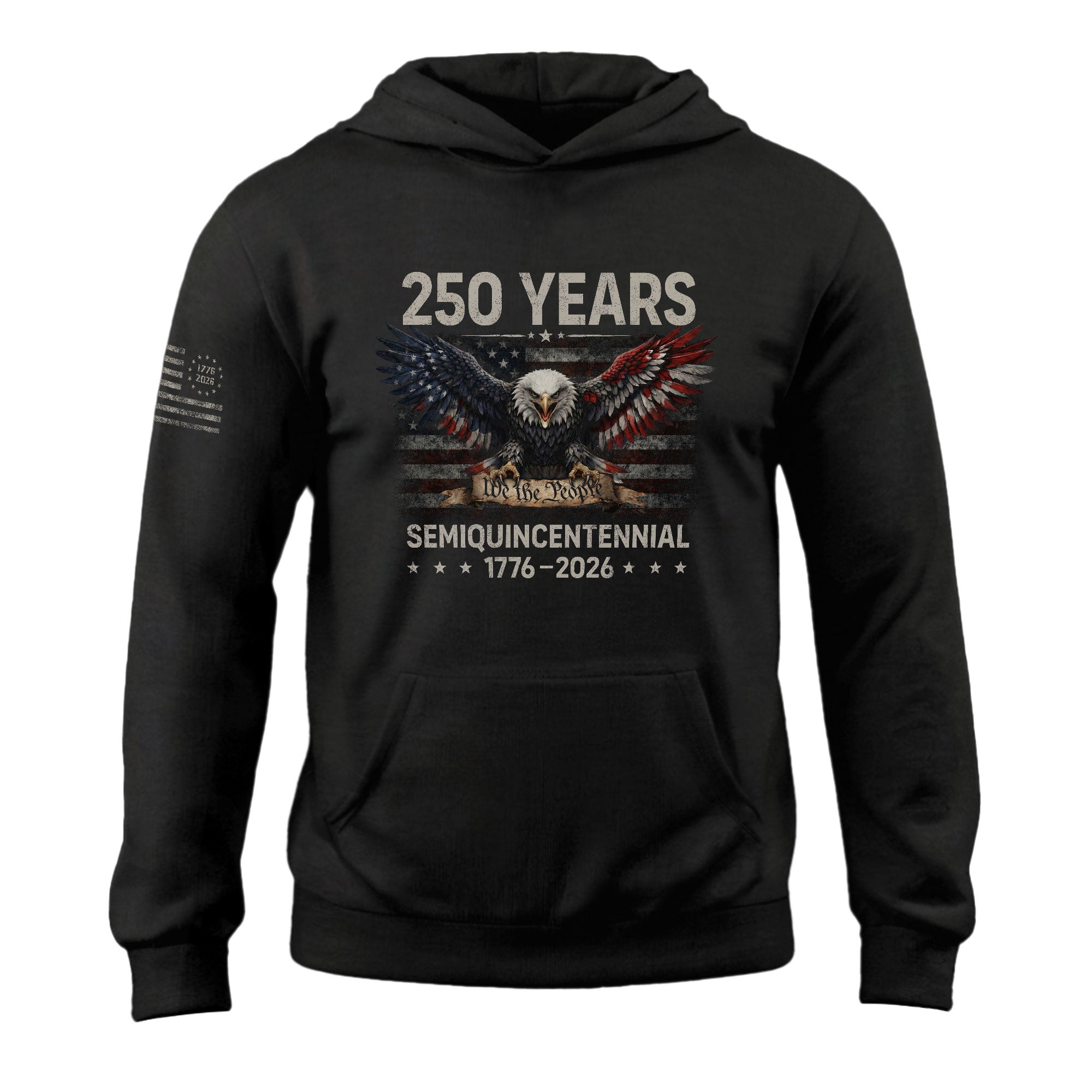 America 250th Anniversary Hoodie - Semiquincentennial 1776-2026 Patriotic We The People Mens Hoodie