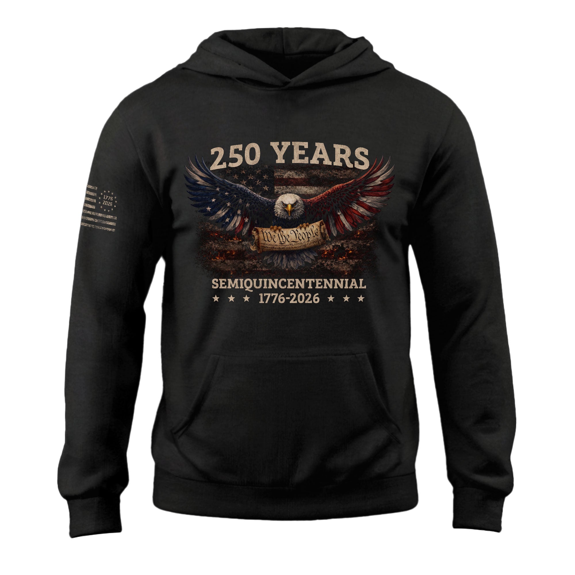 USA 250th Anniversary Eagle Hoodie - 1776-2026 Semiquincentennial Patriotic Flag Hoodie for Men