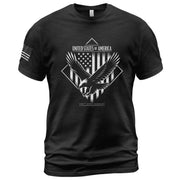 America 250th Anniversary T-Shirt - White Eagle & Flag Semiquincentennial Minimalist Men's Tee