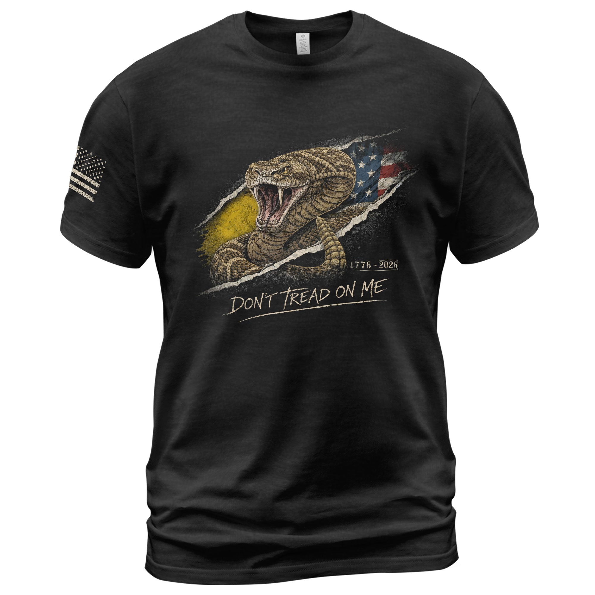Don't Tread on Me America 250th Anniversary T-Shirt - 1776-2026 Gadsden Snake 250 Years Tee, Patriotic Freedom Shirt
