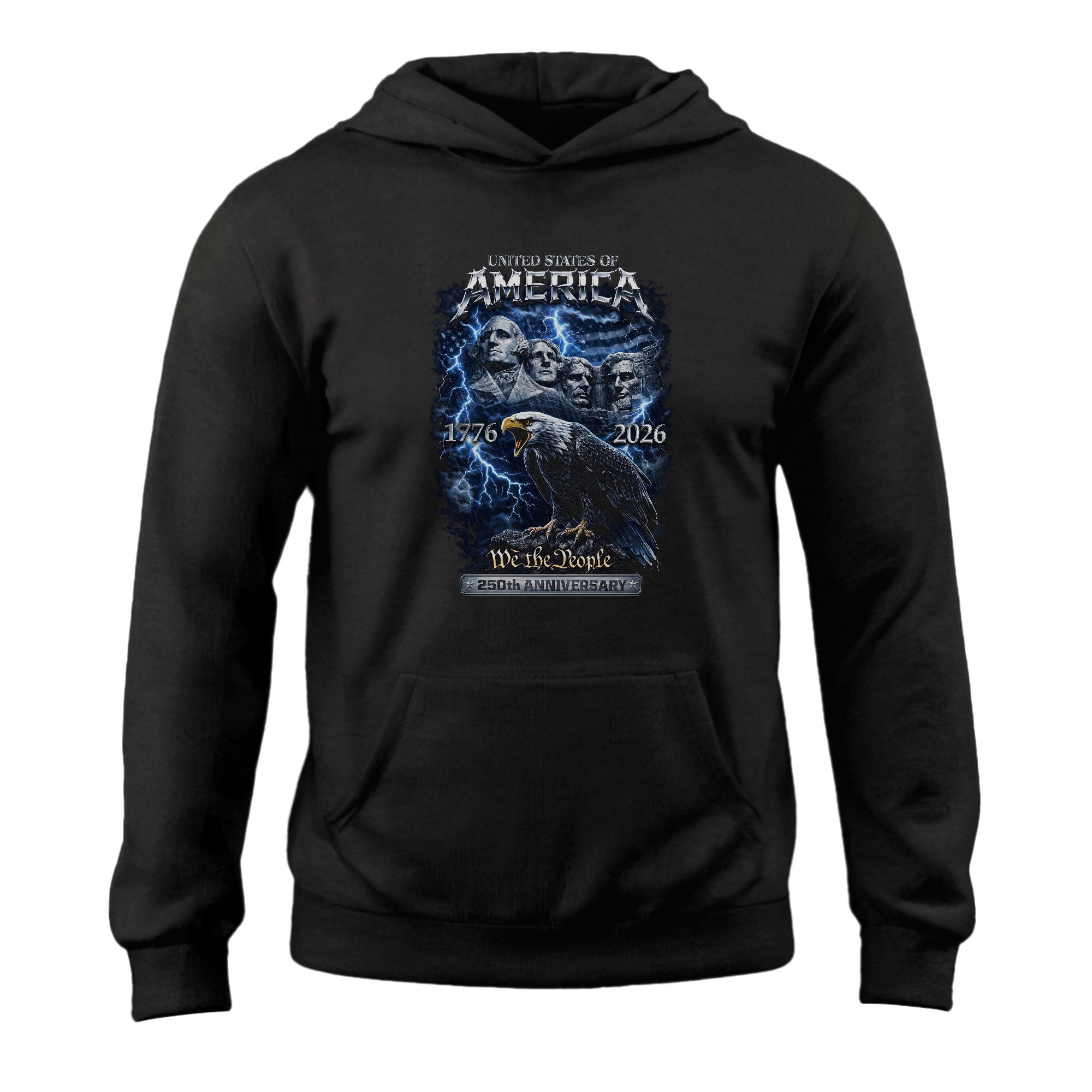 USA 250th Anniversary 1776-2026 Semiquincentennial Hoodie – Lightning Bootleg Patriotic Eagle 250 Birthday Freedom Men’s Apparel