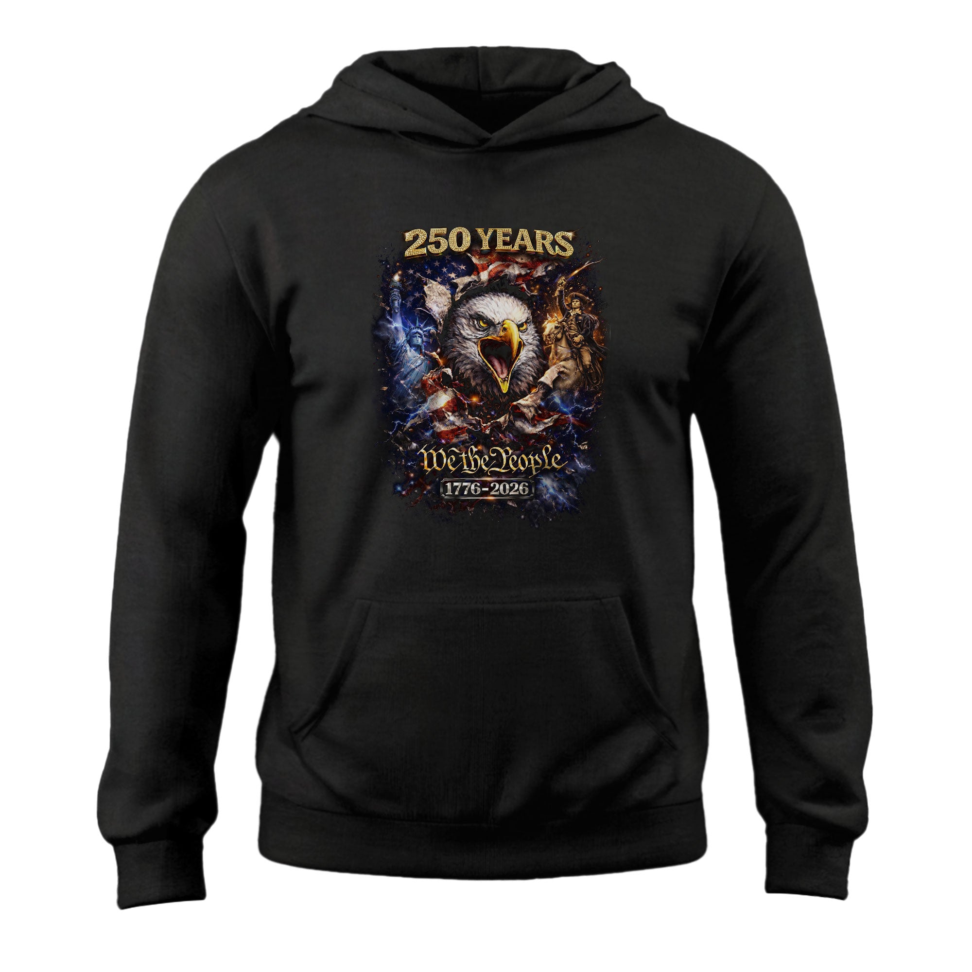 America 250th Anniversary Hoodie 1776-2026 – Eagle Statue of Liberty We The People Freedom Hoodie