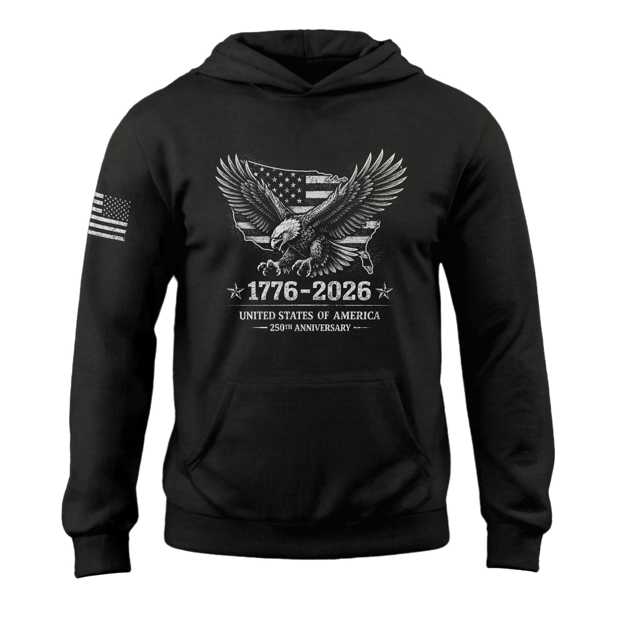 USA 250th Anniversary 1776-2026 Semiquincentennial Hoodie – Patriotic Eagle US Flag Heritage Men’s Hoodie