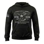 America 250th Anniversary 1776-2026 Semiquincentennial Hoodie – Patriotic Eagle Flag Freedom Men’s Clothing