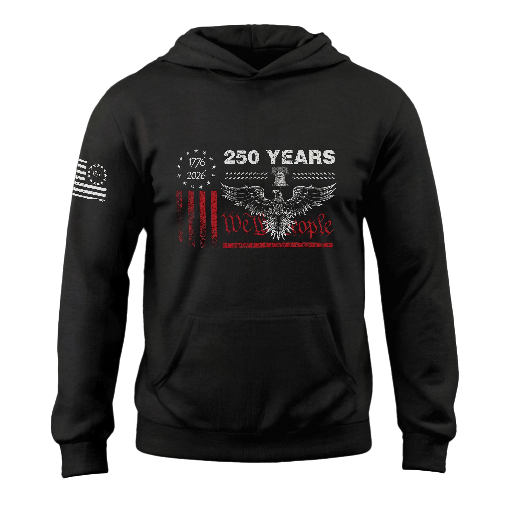 USA 250th Anniversary 1776-2026 Semiquincentennial Hoodie – We The People Eagle Patriotic Flag 250 Years Freedom Apparel