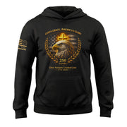 America 250th Anniversary 1776-2026 Semiquincentennial Hoodie – 250 Years of Blessings Eagle Christian Cross Patriotic Men’s Gift
