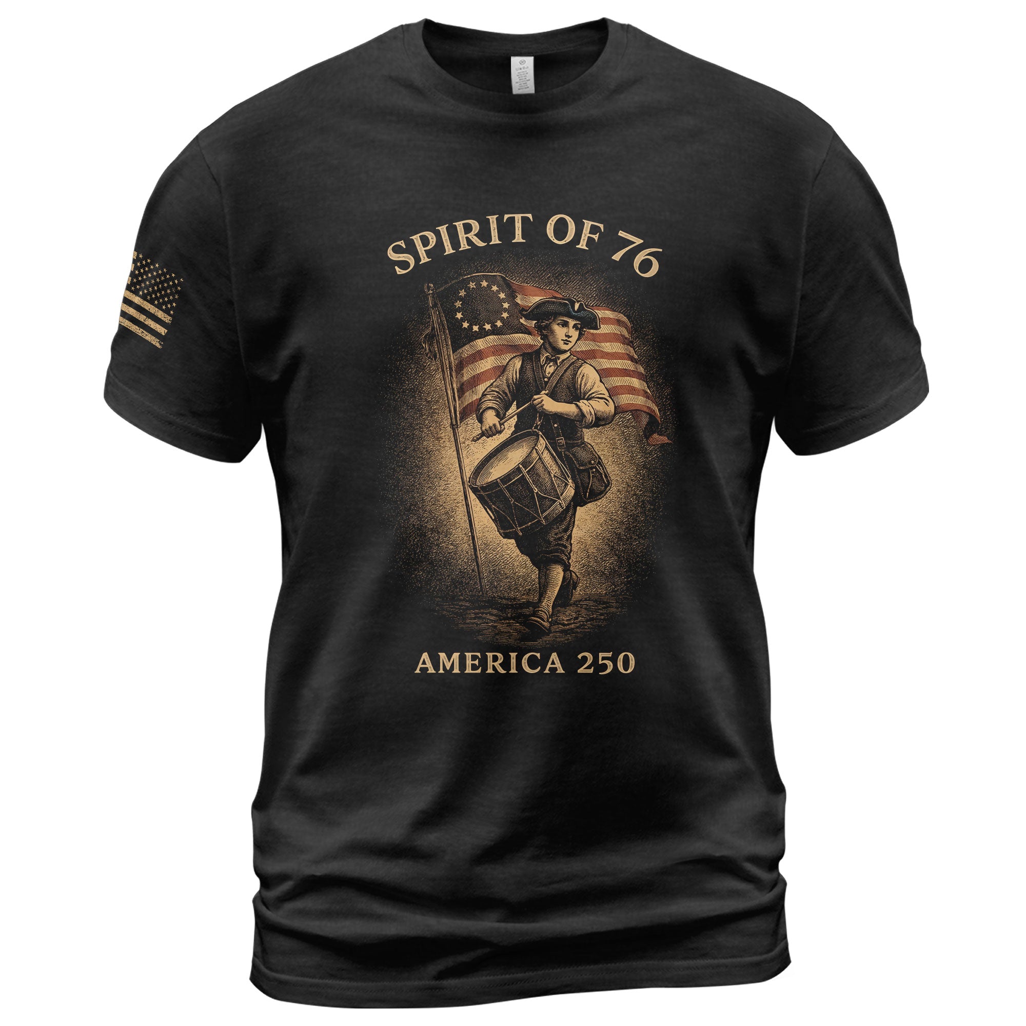 America 250th Anniversary 1776-2026 Semiquincentennial T-Shirt – Spirit of 76 Drummer Retro Patriotic Men's Tee