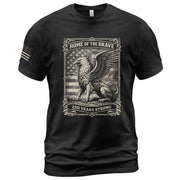 America 250th Anniversary 1776-2026 Semiquincentennial T-Shirt – Home of the Brave 250 Years Strong Griffin & Flag Patriotic Tee