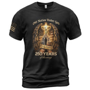 USA 250th Anniversary 1776-2026 Semiquincentennial T-Shirt – One Nation Under God 250 Years of Blessings Praying Hands Faith Patriotic Tee