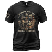 America 250th Anniversary T-Shirt 1776-2026 – Veteran Christian Cross & Dog Tags Tee