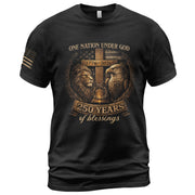 America 250th Anniversary 1776-2026 T-Shirt – Christian Lion and Eagle One Nation Under God Semiquincentennial Patriotic Shirt