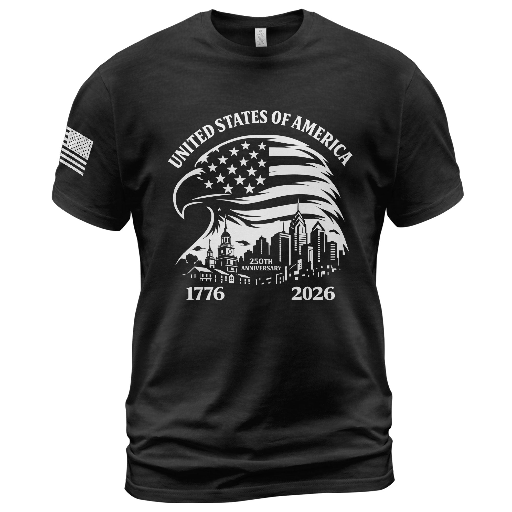 USA 250th Anniversary 1776-2026 T-Shirt – Eagle & American Flag Patriotic Freedom Mens Shirt