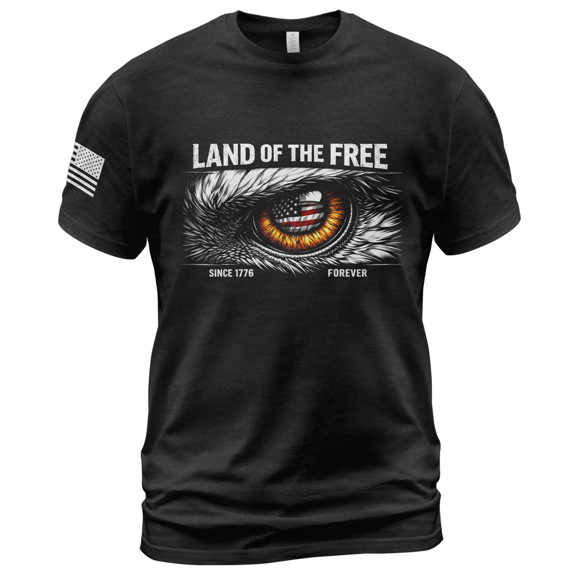 250 Years of Freedom 1776-2026 Patriotic T-Shirt – Eagle Eye & American Flag USA Mens Shirt