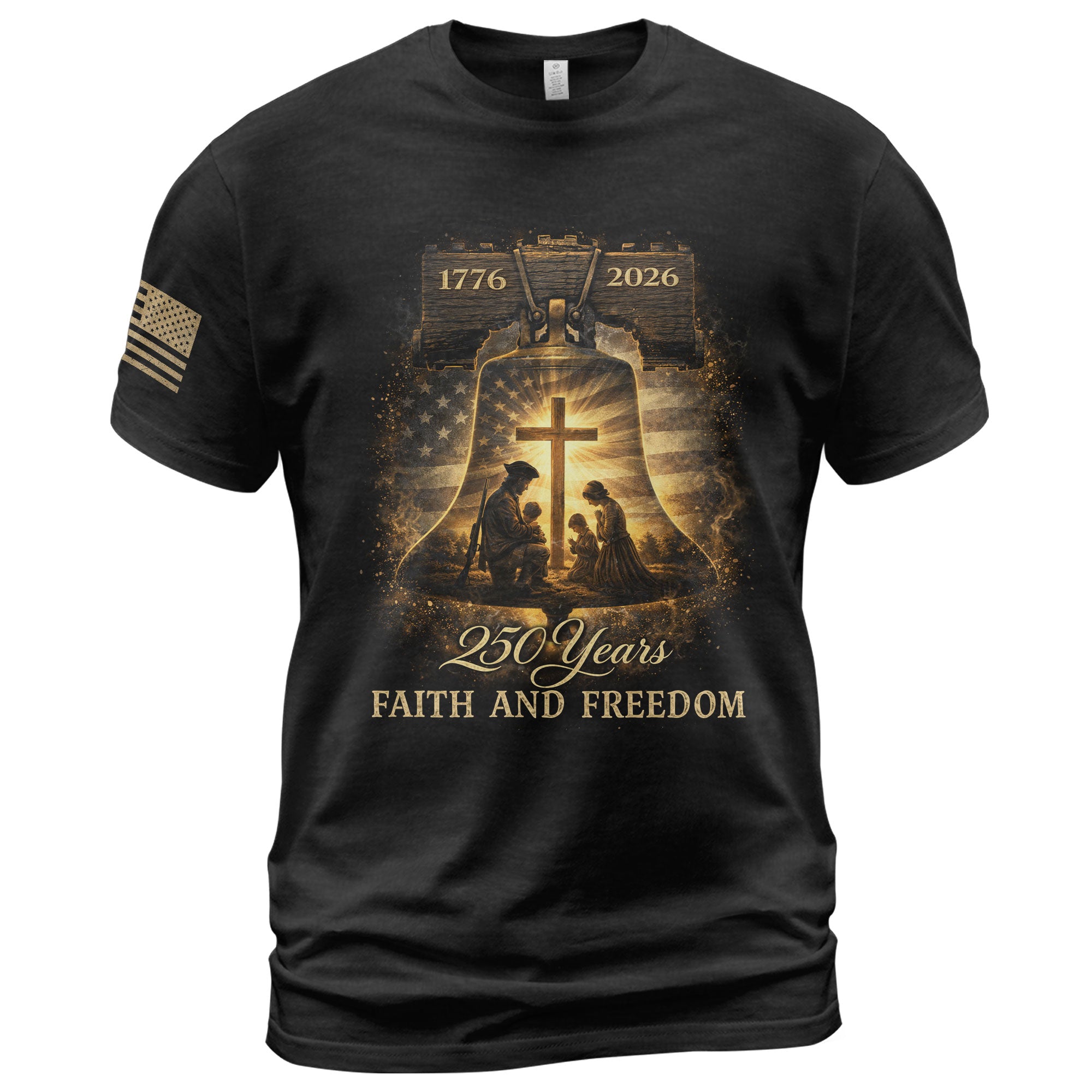 America 250th Anniversary 1776-2026 Semiquincentennial Hoodie – Family Prayer & Holy Cross Patriotic Christian Faith Apparel