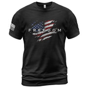Freedom 2D Shirt American Flag Distressed Graphic Patriotic USA Tee Shirt