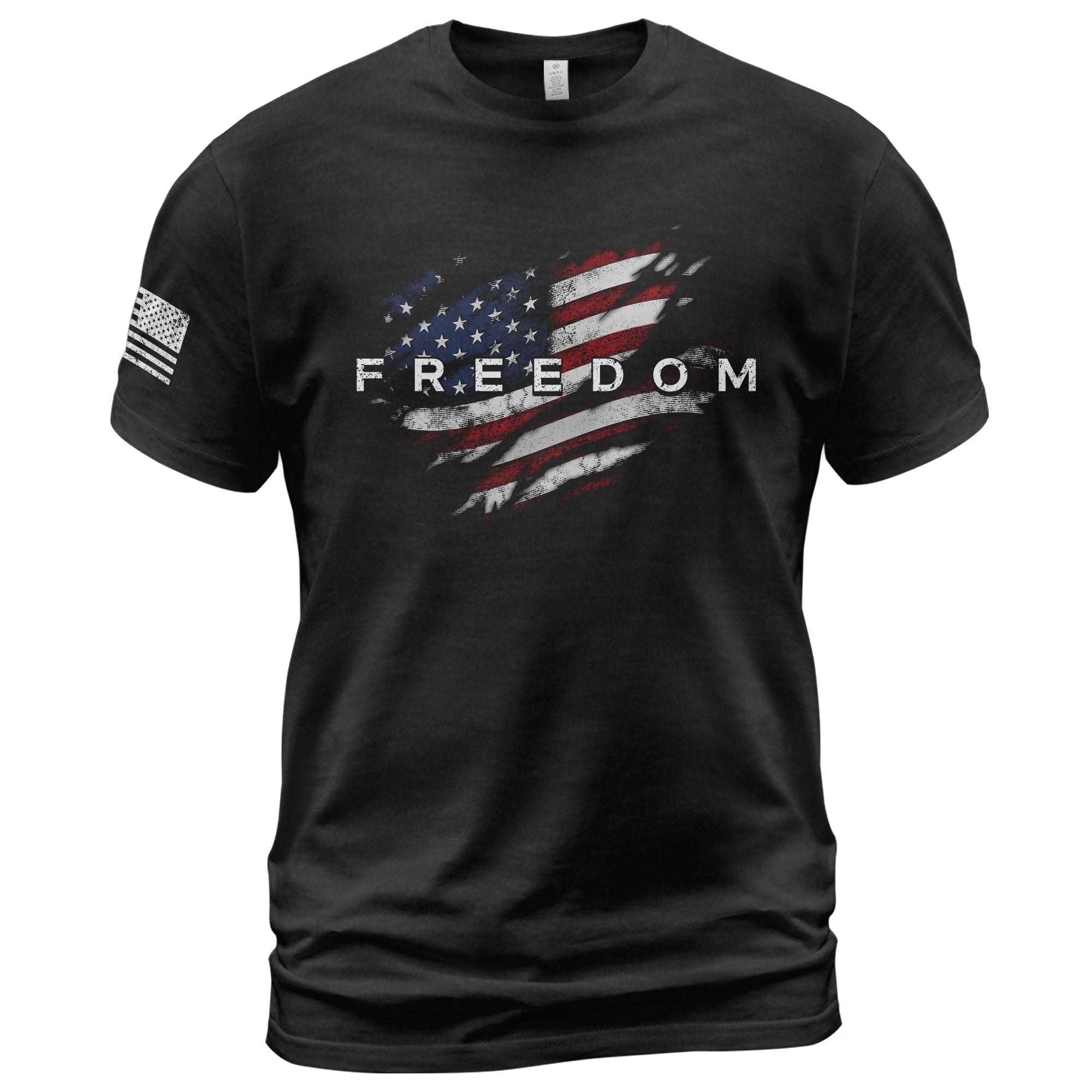 Freedom 2D Shirt American Flag Distressed Graphic Patriotic USA Tee Shirt