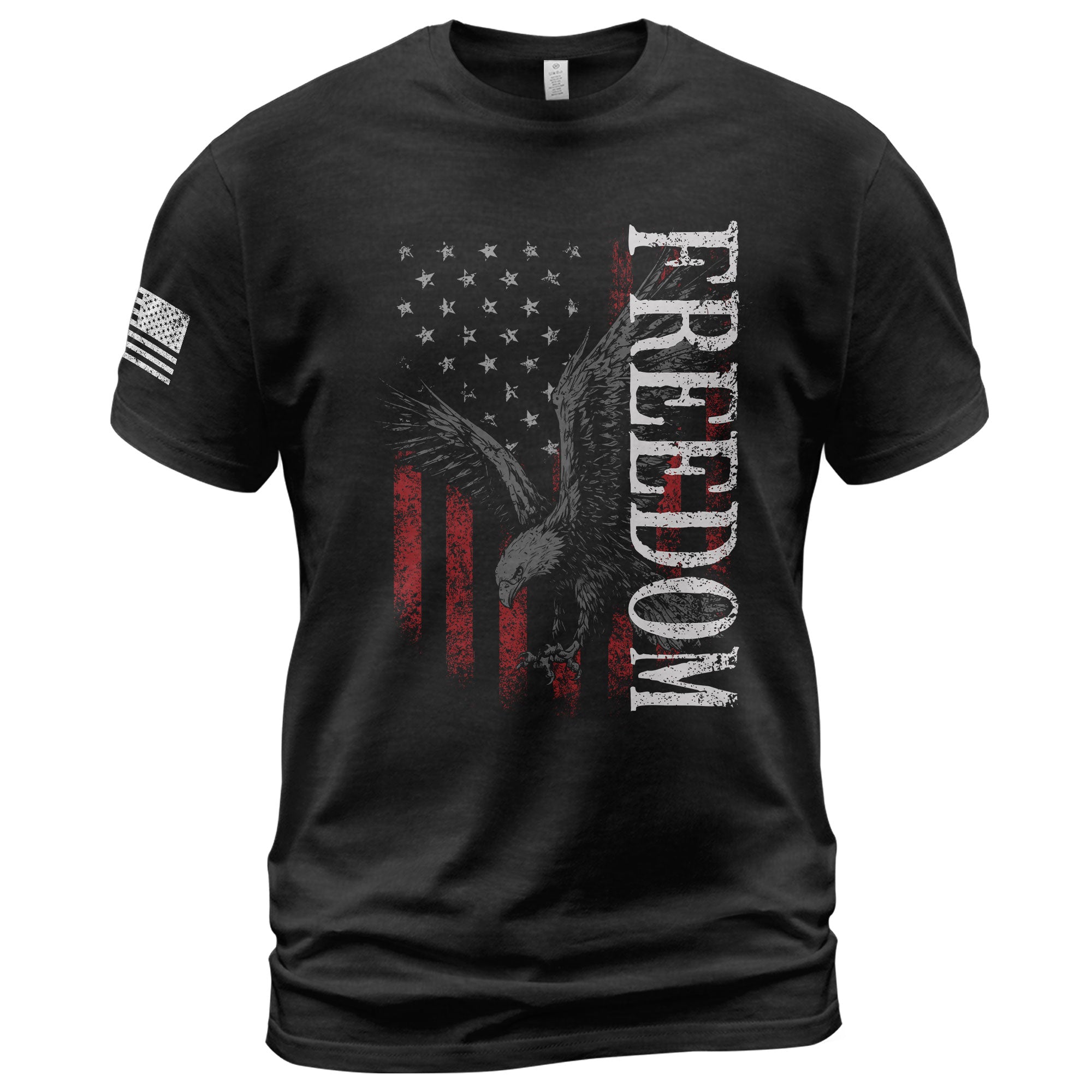Freedom 2D Shirt Eagle American Flag Patriotic Graphic USA Vintage Style Tee
