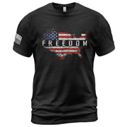 Freedom 2D Shirt USA Map American Flag Patriotic Graphic Vintage Tee