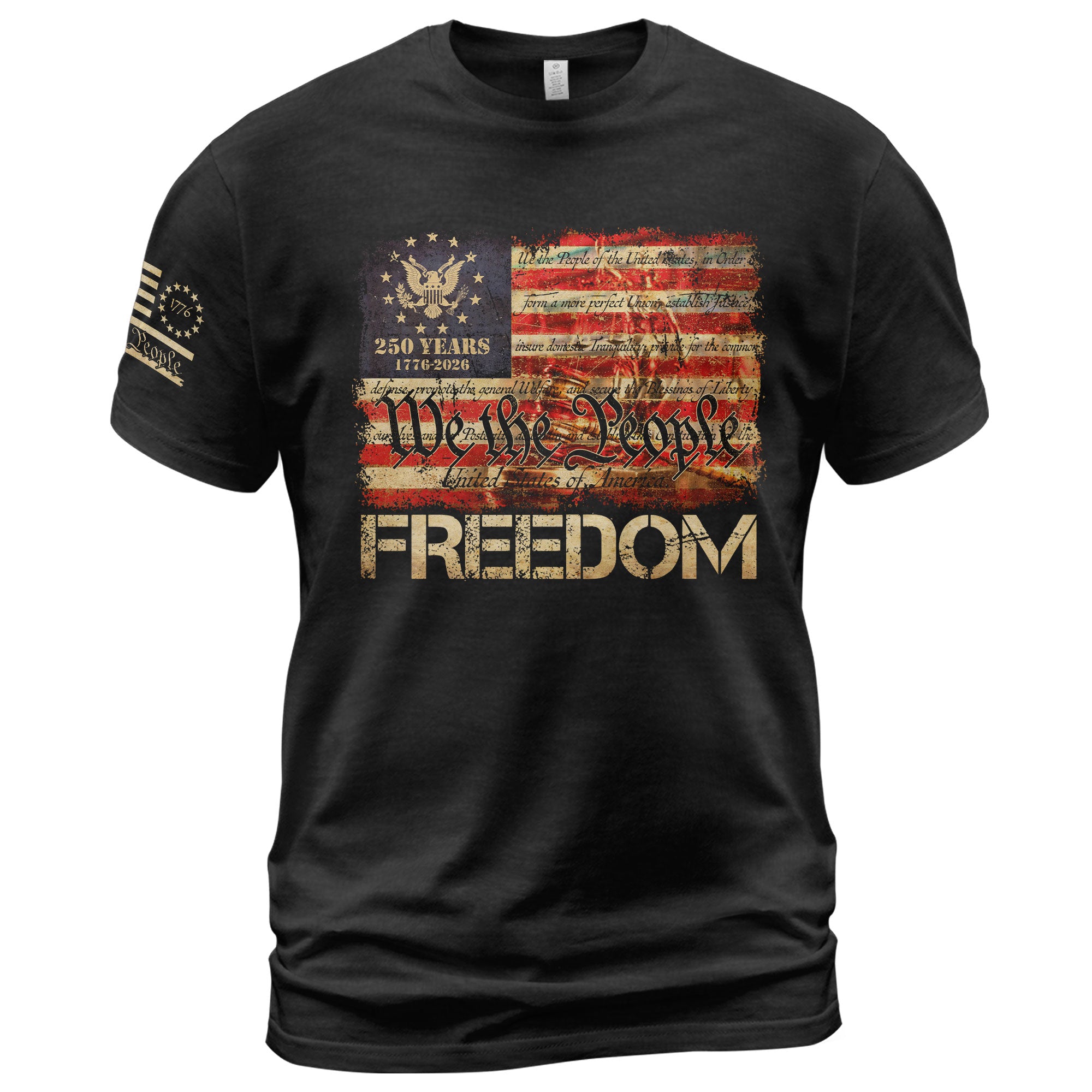 T-Shirt 2D Freedom We The People American Flag Constitution Patriotic Eagle Men Women Tee