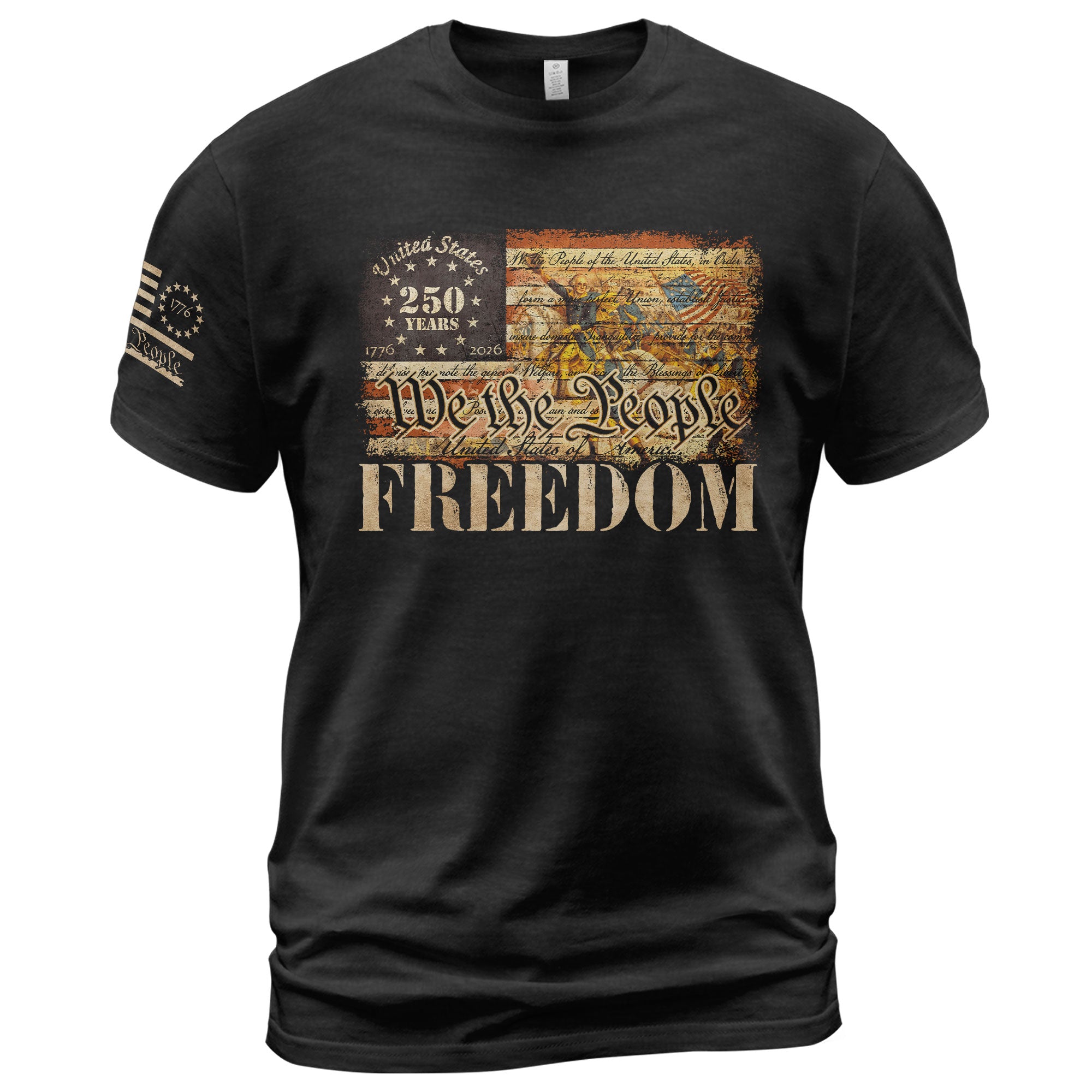 2D T-Shirt Freedom American Flag Vintage History Patriotic We The People
