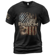 Freedom T-Shirt 2D Statue of Liberty Eagle American Flag Patriotic Pride Men Women Tee