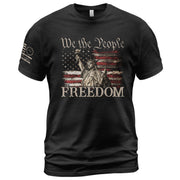 Freedom T-Shirt 2D We The People Statue of Liberty American Flag Patriotic Men Women Tee