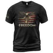 Freedom T-Shirt 2D American Flag Eagle Liberty Bell Patriotic Vintage Pride Men Women Tee