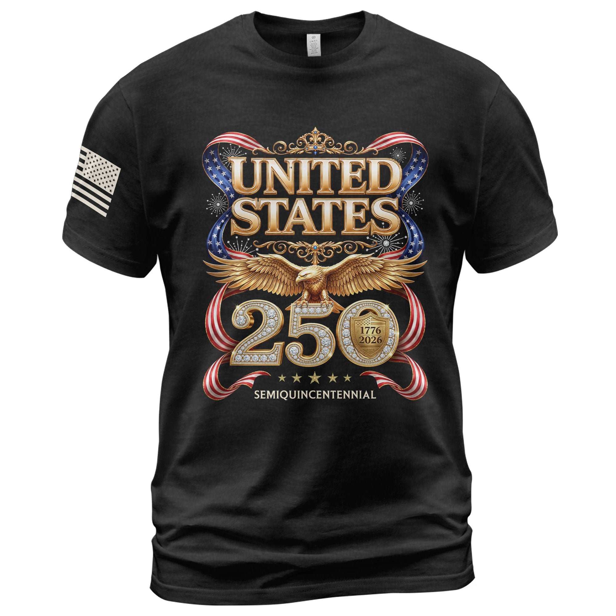 1776-2026 250th Anniversary T-Shirt - United States Golden Eagle Luxury Graphic