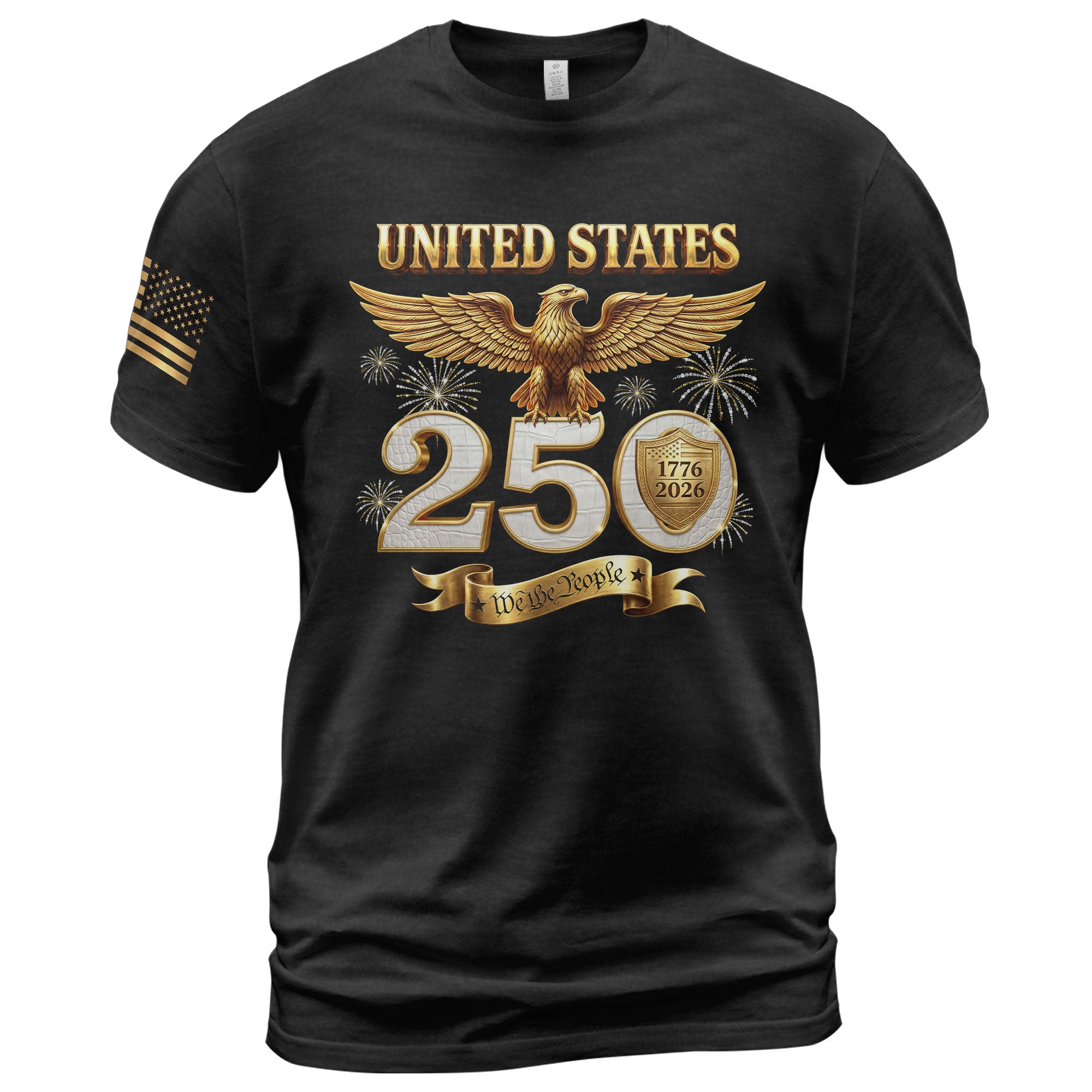 Patriotic 250 Years T-Shirt 1776-2026 - United States Golden Eagle Anniversary Shirt