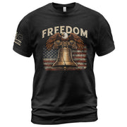 Freedom 2D Liberty Bell T-Shirt - Patriotic Eagle & US Flag Graphic Tee & American Pride
