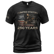 1776 2026 Shirt Vintage Abraham Lincoln Playing Guitar US Flag Patriotic 250 Years Tee