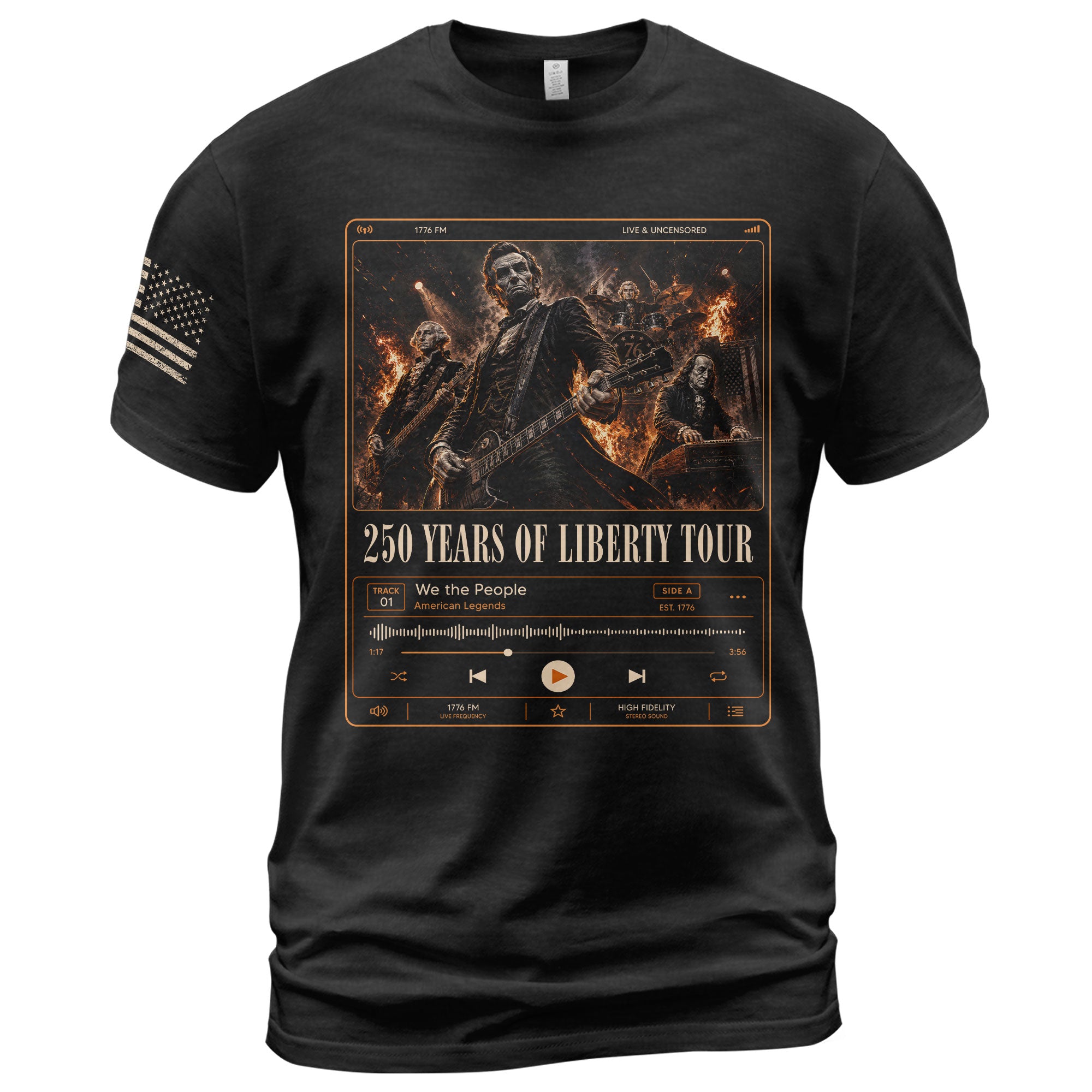 250 Years of Liberty Tour Shirt Vintage Patriotic Rock Band USA Freedom Tee